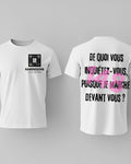 T-shirt Oversize Blanc Personalisé / Phrase de Rabbi Nahman dans le dos