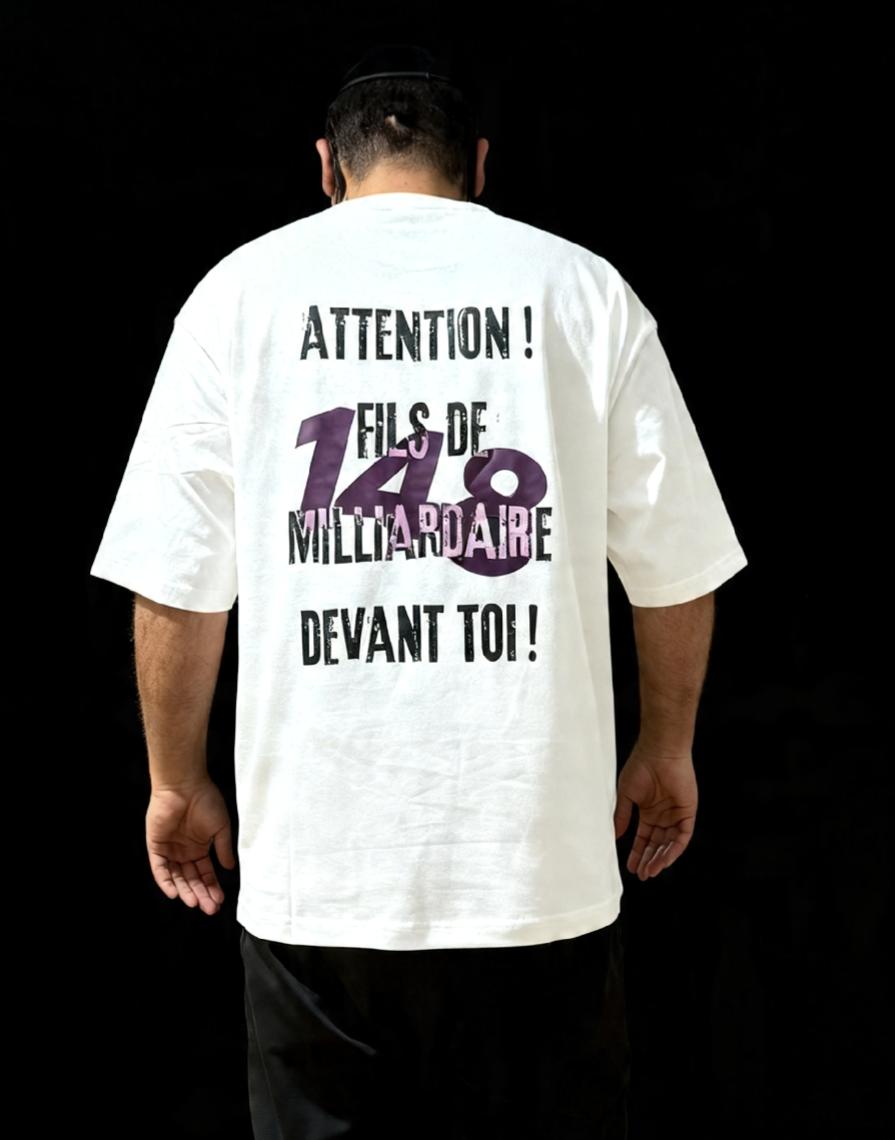T-shirt Oversize Personalisé / Phrase de Rabbi Nahman dans le dos